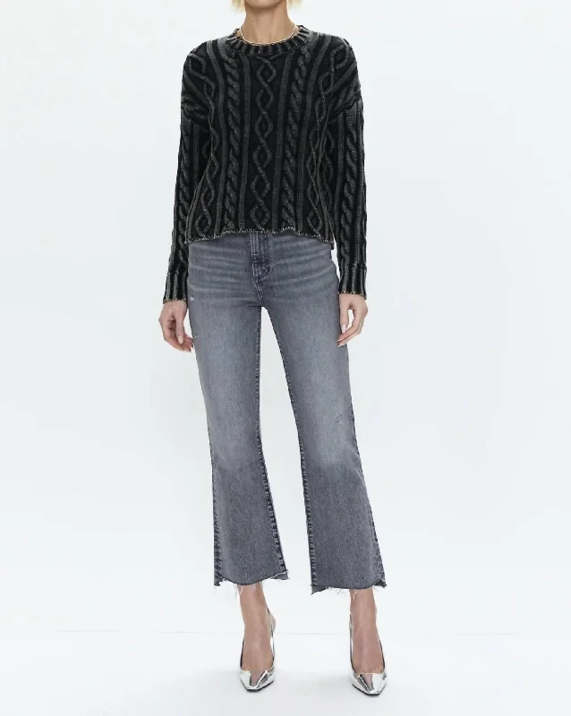 Eva Pullover Sweater In Sandwashed Black