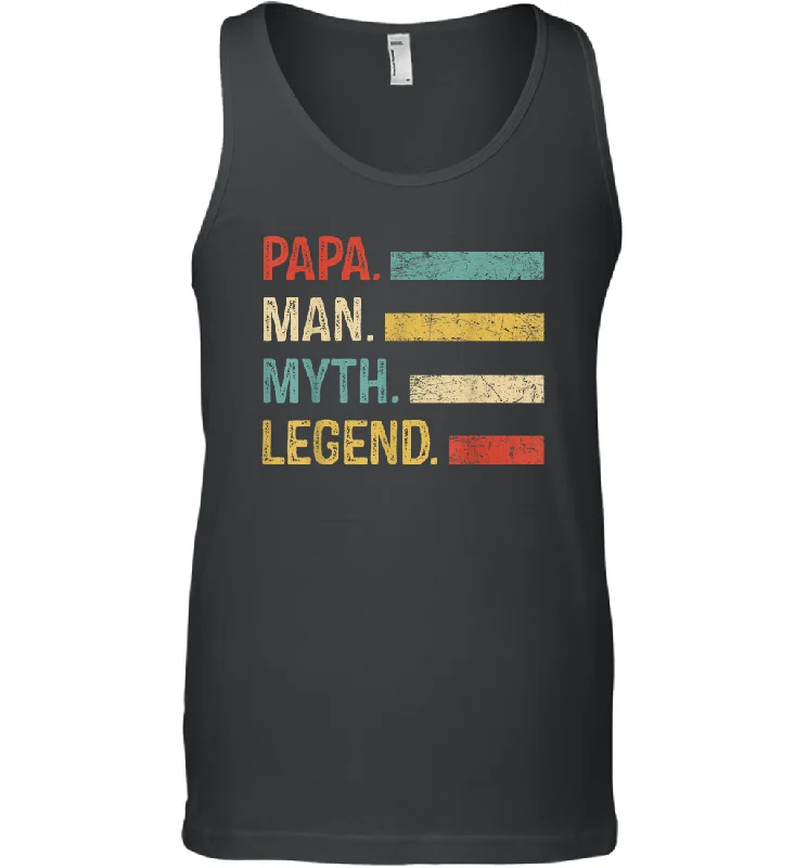 Papa Man Myth Legend T Shirt Vintage For Mens Dad Father Gifts Men Cotton Tank Top