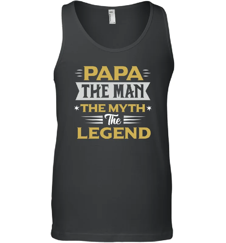 Papa the men the myth the legend gift for dad father's day Men Cotton Tank Top