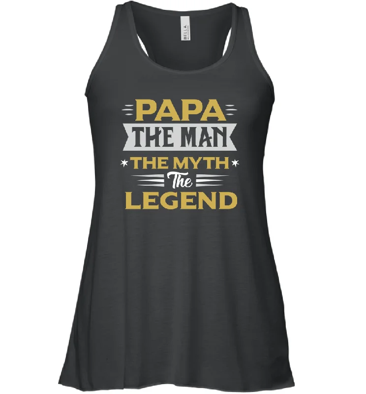 Papa the men the myth the legend gift for dad father's day Women Racerback Tank