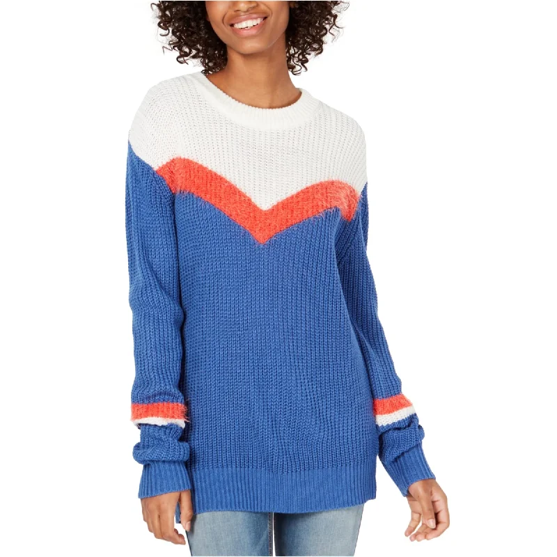 Freshman Womens Chevron Stripe Pullover Sweater, Blue, Large