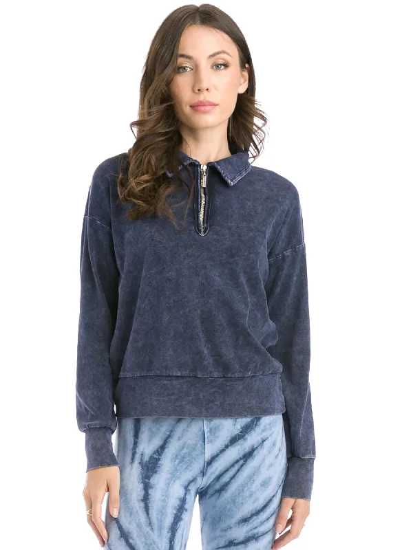 Hard Tail Preppy Half-Zip Pullover Top (Style B-173)