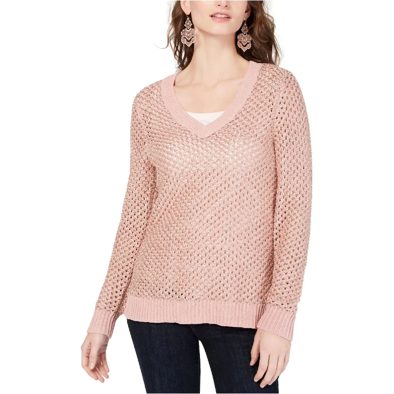 I-N-C Womens Pointelle Pullover Sweater