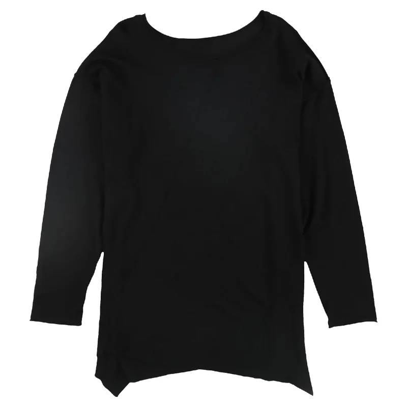 Tags Weekly Womens Solid Knit Pullover Sweater, Black, Large