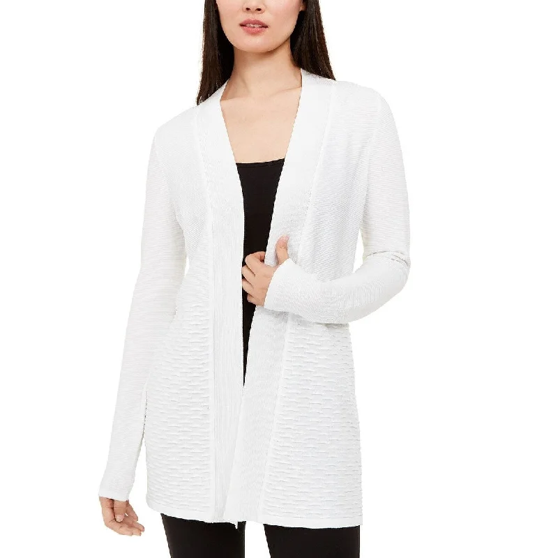 Alfani Women's Petite Ribbed-Knit Open-Front Cardigan White Size Petite Extra Large - Petite/ large