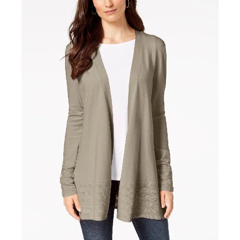 Charter Club Women's Open-Front Cardigan Dark Gray Size X-Large